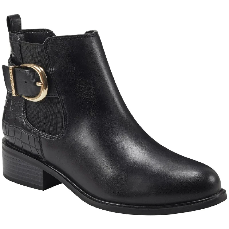 Bandolino Womens Dolly Buckle Almond Toe Booties