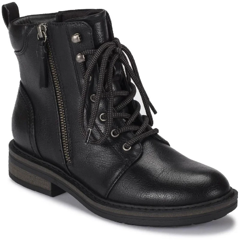 Baretraps Womens Amysue Faux Leather Heels Combat & Lace-up Boots