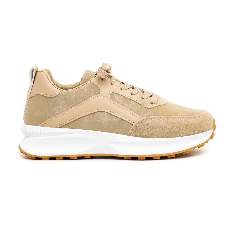 Beige Casual Sneaker AT7209 Single - Buckle Monk Look  