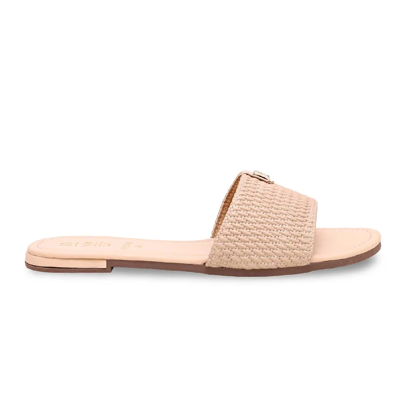 Beige Formal Slipper FR8243 Athleisure Derby Style  