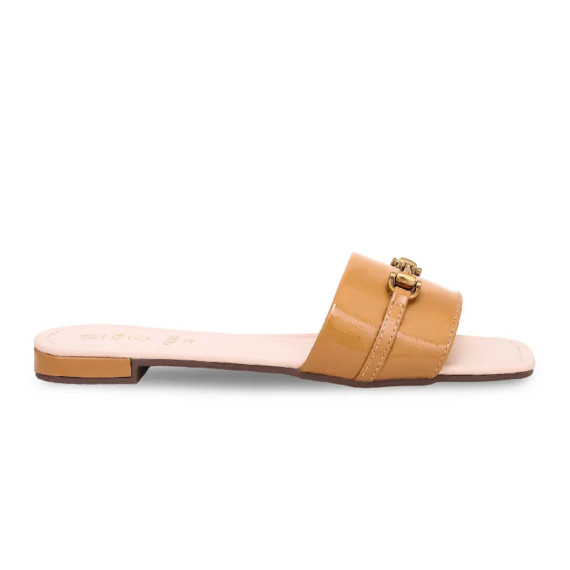 Beige Formal Slipper FR8262 Tailored Oxford Style 