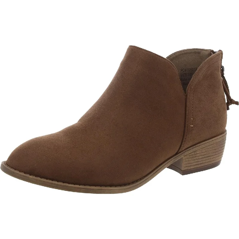 BHFO Womens Faux Suede Flat Booties