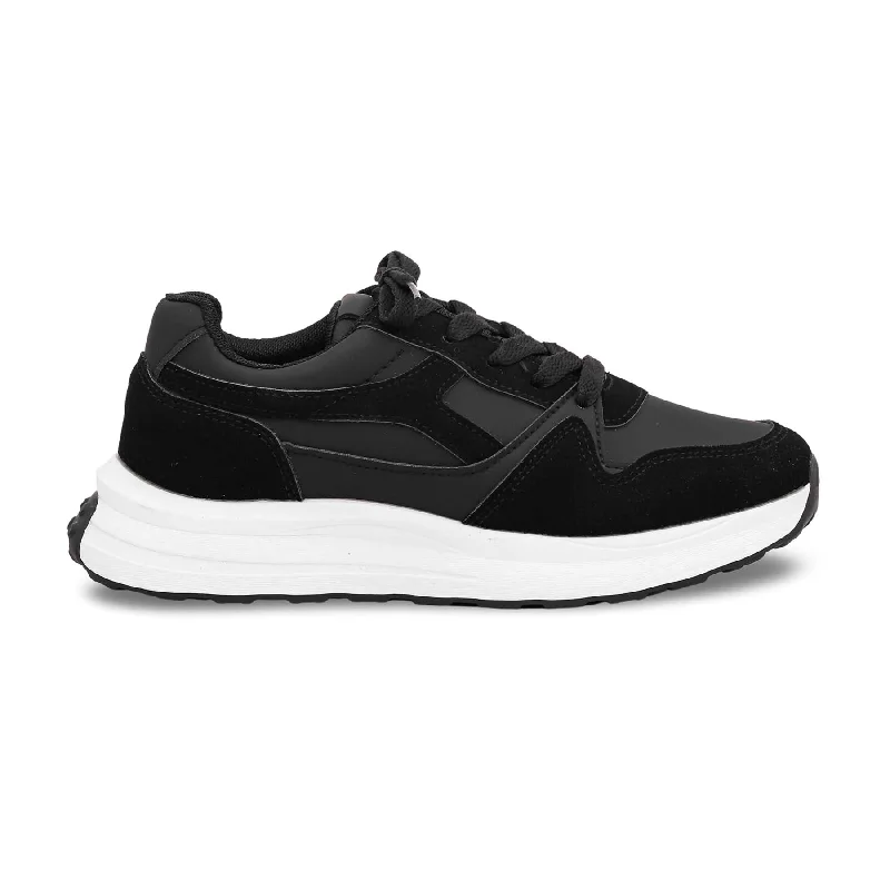 Black Casual Sneaker AT7227 Edwardian Shoe Look  