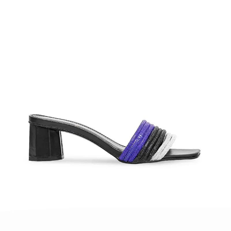 Black Fancy Slipper FN7801 Rubber - Sole Plimsoll Look  