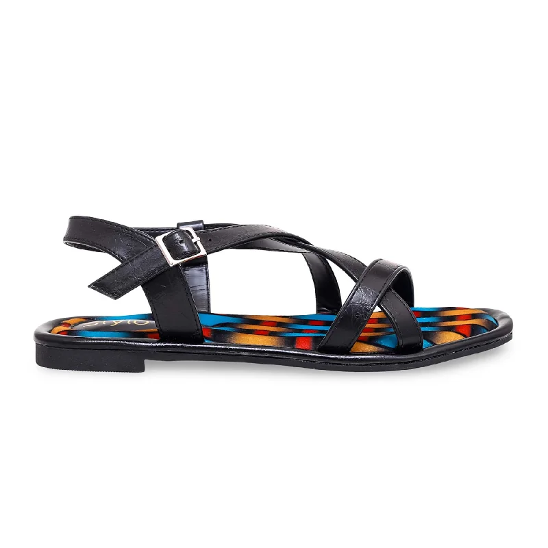 Black Formal Sandal FR5265 Moccasin Soft - Sole Style  
