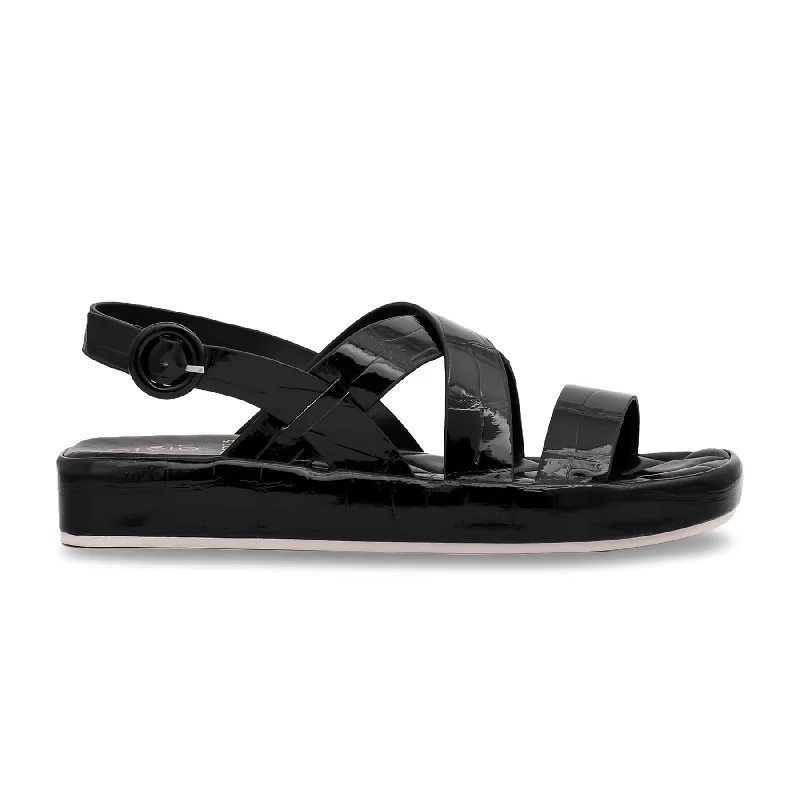 Black Formal Sandal FR5275 Patchwork Shoe Aesthetic  