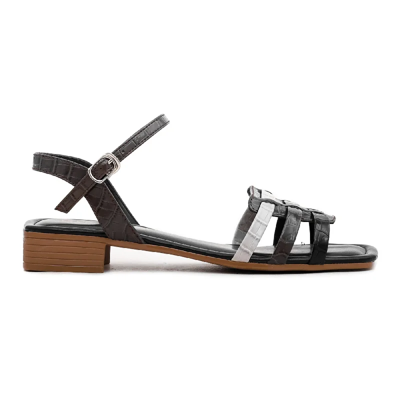 Black Formal Sandal FR5285 Single - Buckle Monk Look  