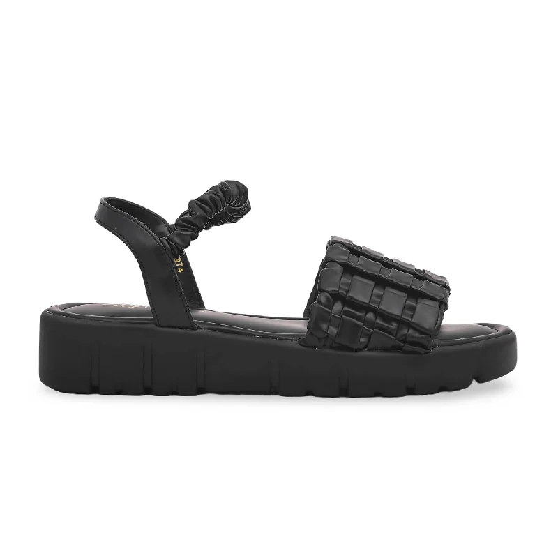 Black Formal Sandal PU0125 Hemp - Material Shoe Style  