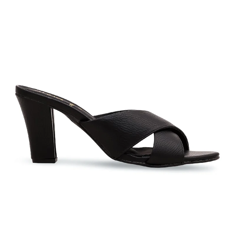 Black Formal Slipper FR8204 Metallic Trim Shoe Design  