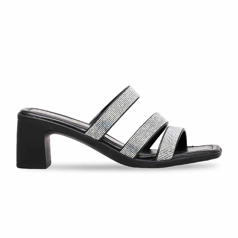 Black Formal Slipper PU0245 Single - Buckle Monk Look  