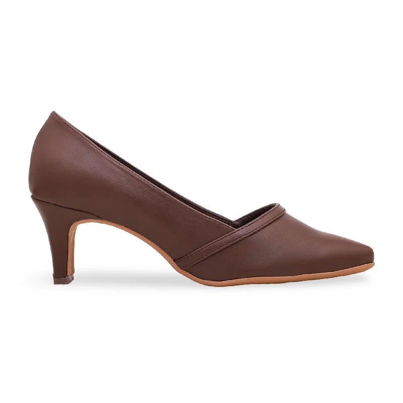Brown Court Shoes WN7357 Striped Shoe Style  