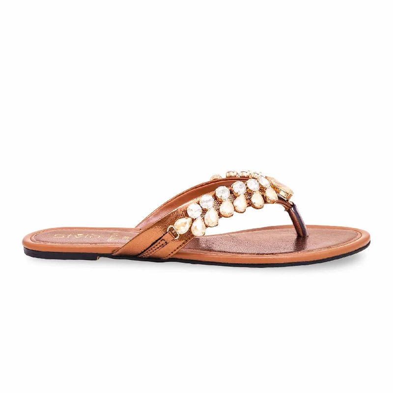 Brown Fancy Chappal FN0731 Two - Tone Shoe Design  