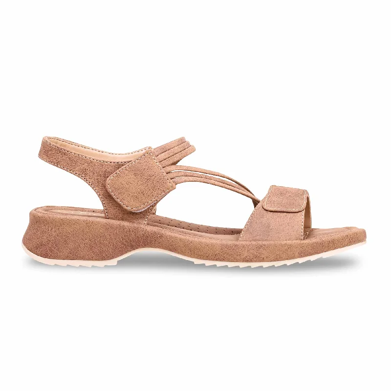 Brown Formal Sandal PU0197 Wingtip Oxford Design 