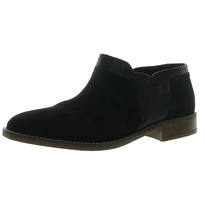 Clarks Womens Camzin Mix Suede Slip On Ankle Boots