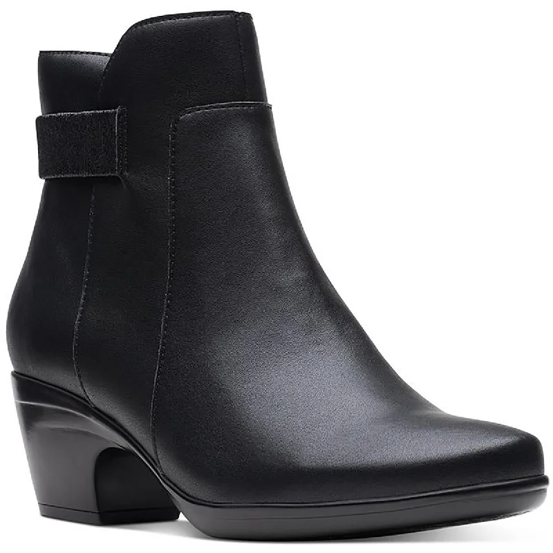 Clarks Womens Emily Holly Leather Dressy Booties