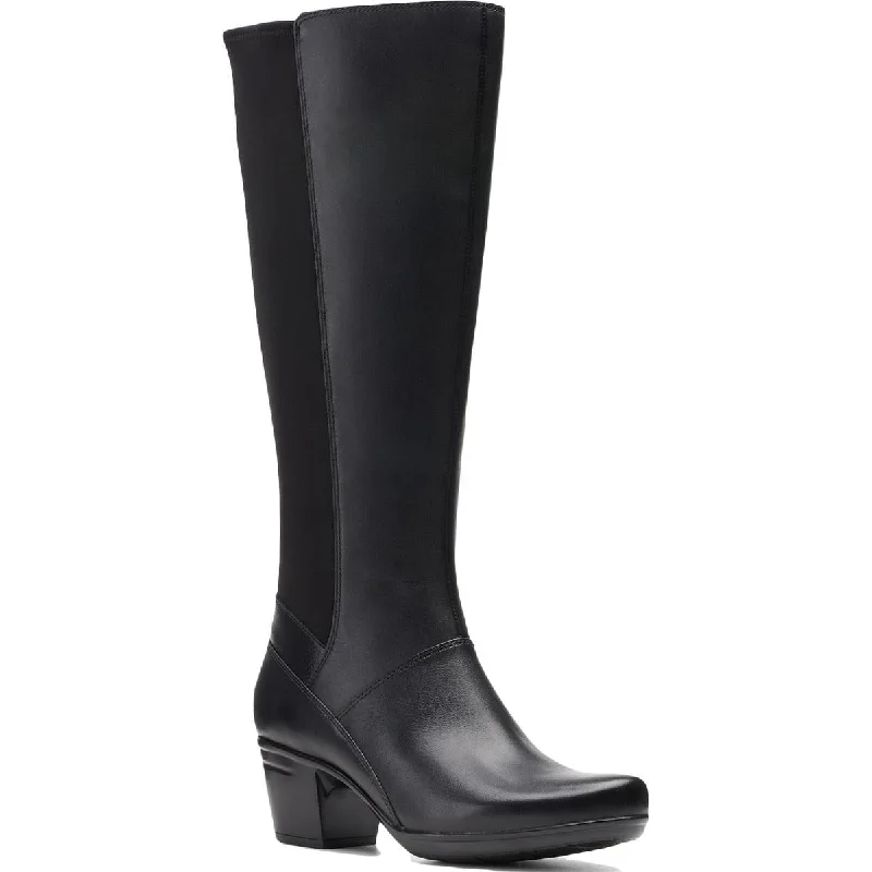 Clarks Womens Emslie Emma Leather Knee-High Boots