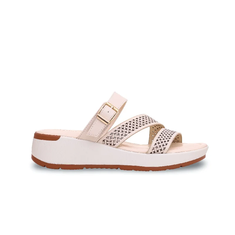 Cream Formal Slipper PU0138 Memory - Foam Slipper Look  