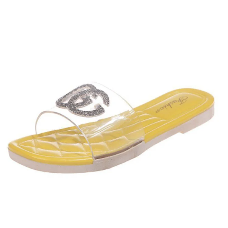 Designer slippers logo women's flat slippers PVC indoor slippers sandals