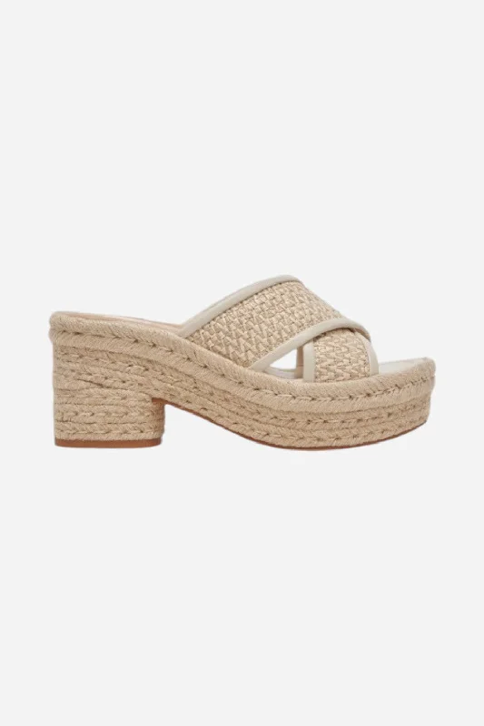 Dolce Vita Eldora Heels in Natural White Raffia