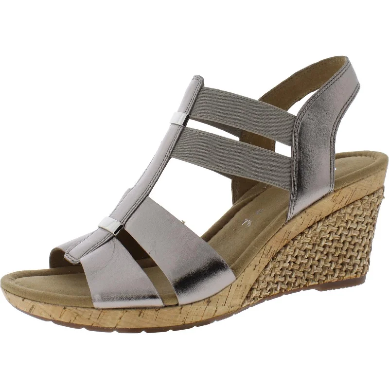 Gabor Womens Leather Espadrille Wedge Sandals