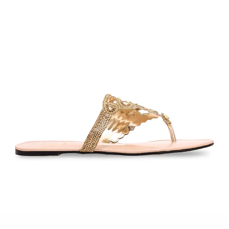Golden Fancy Chappal FN0725 Artisan - Crafted Loafer Style  