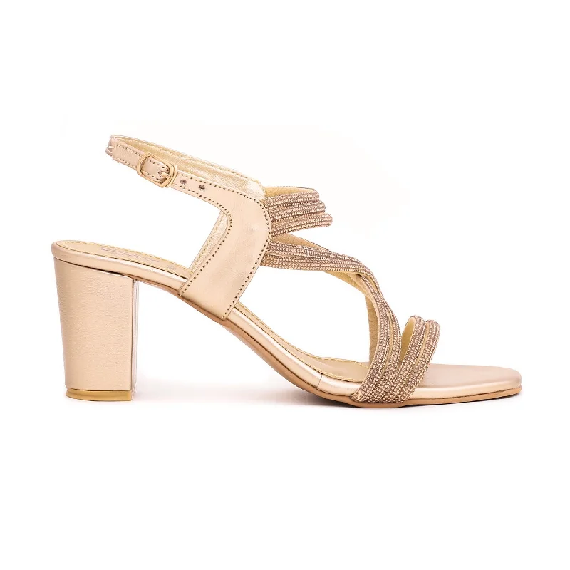 Golden Fancy Sandal FN5586 Quilted Shoe Design  