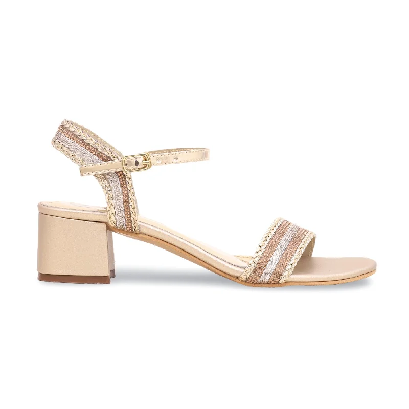 Golden Fancy Sandal FN5620 Patchwork Shoe Aesthetic  