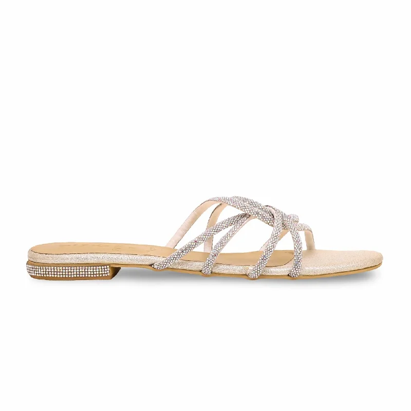 Golden Fancy Slipper FN7882 Quilted Shoe Design  
