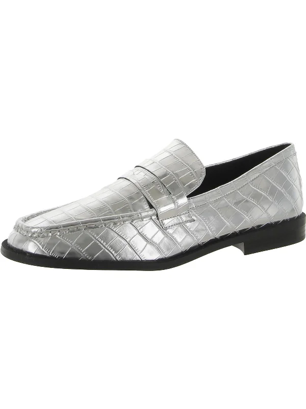 Goodman Womens Faux Leather Embossed Loafers