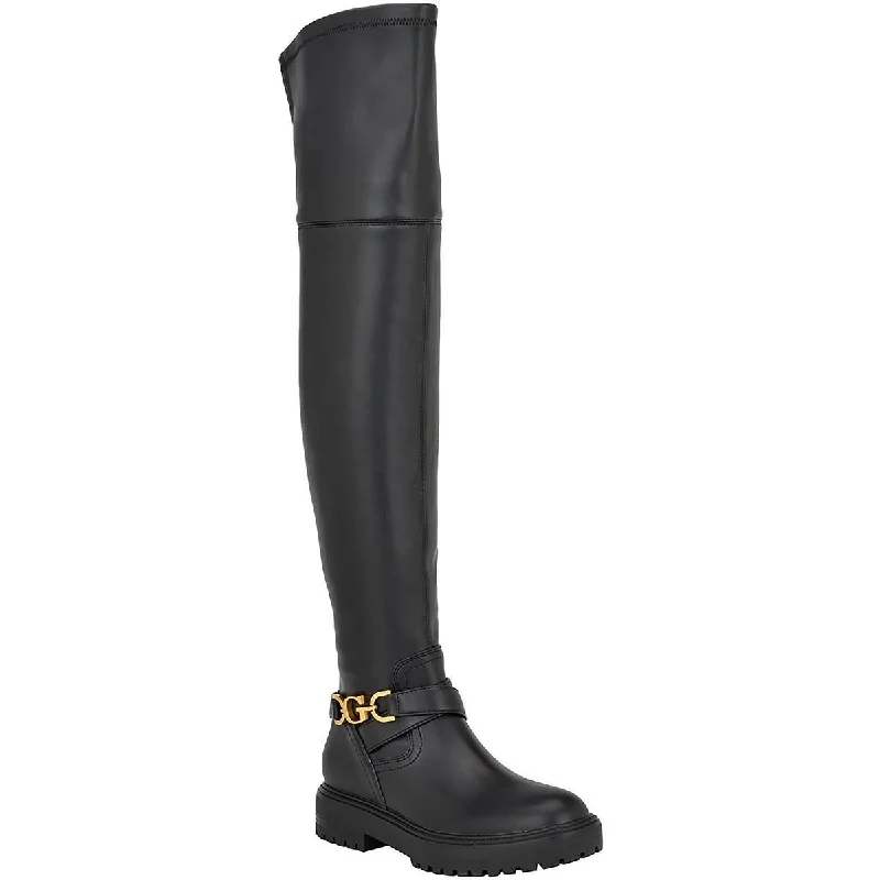 Guess Womens Jellio Faux Leather Block Heel Knee-High Boots