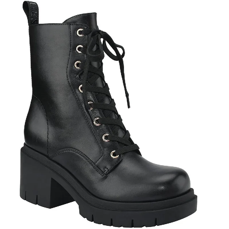 Guess Womens JUEL Faux Leather Lugged Sole Ankle Boots