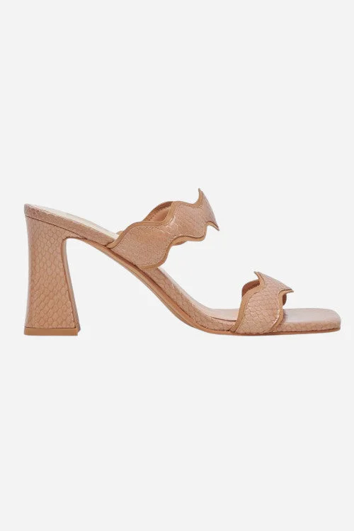 Dolce Vita Ilva Heels in Toffee Embossed Leather