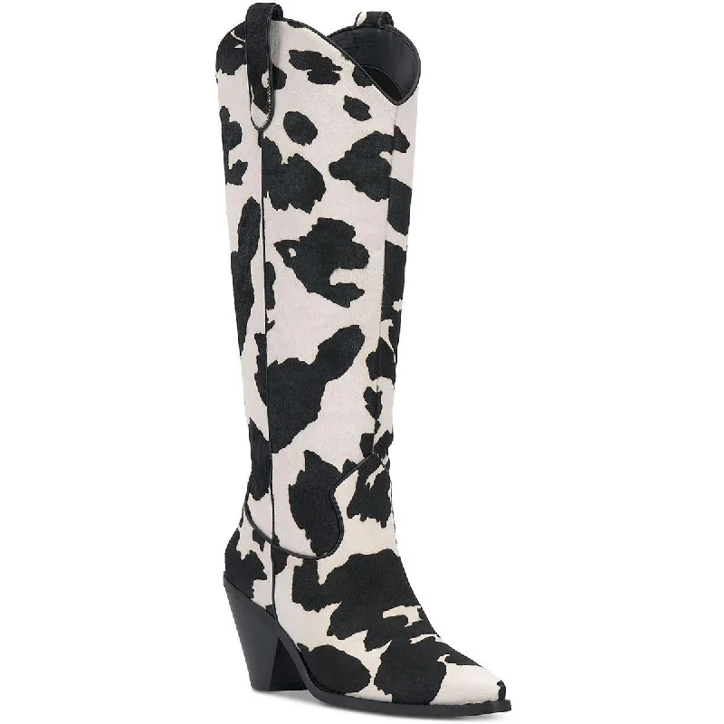 INC Womens Ipiriah Calf Hair Animal Print Cowboy, Western Boots