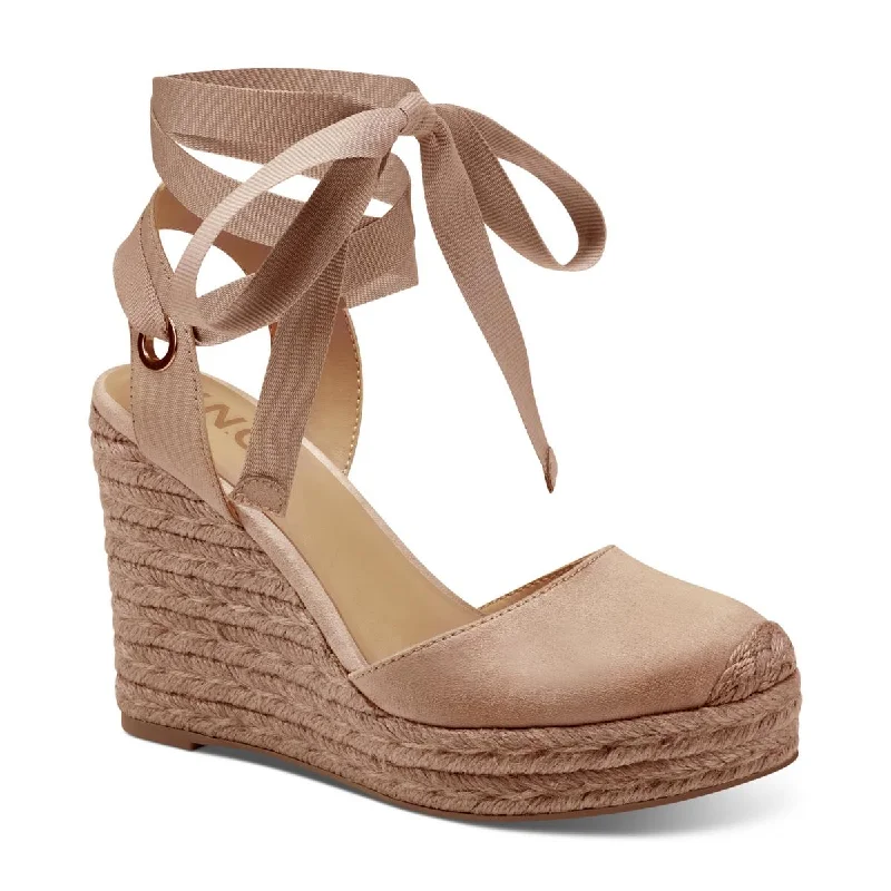 INC Womens Maisie Faux Suede Closed Toe Wedge Sandals