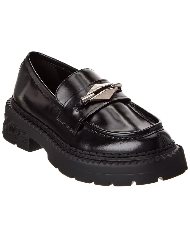 Jimmy Choo Marlow Diamond/F Leather Loafer