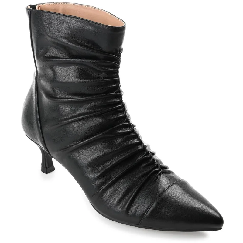 Journee Collection Womens Chevi Faux Leather Stiletto Booties