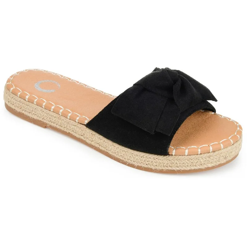 Journee Collection Womens Evva Faux Suede Flatform Espadrilles