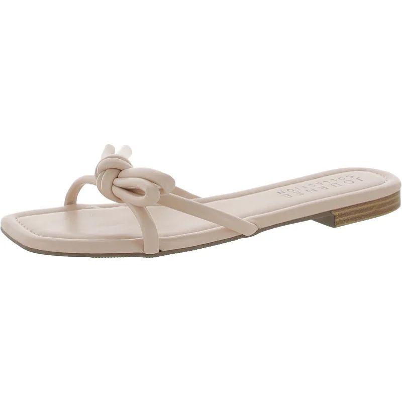 Journee Collection Womens FauxLeather Flat Slide Sandals