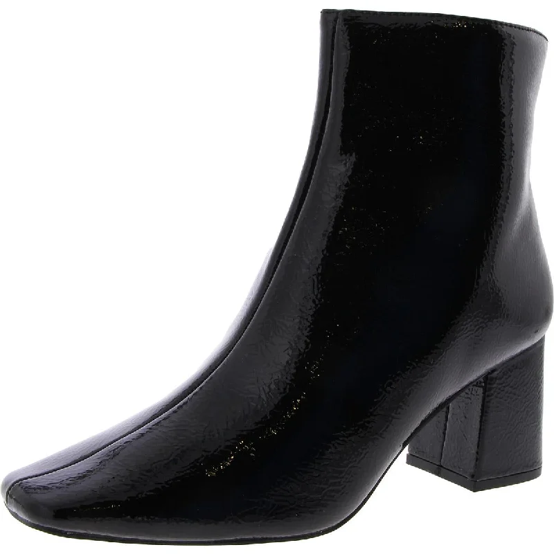 Journee Collection Womens Patent Block Heel Ankle Boots