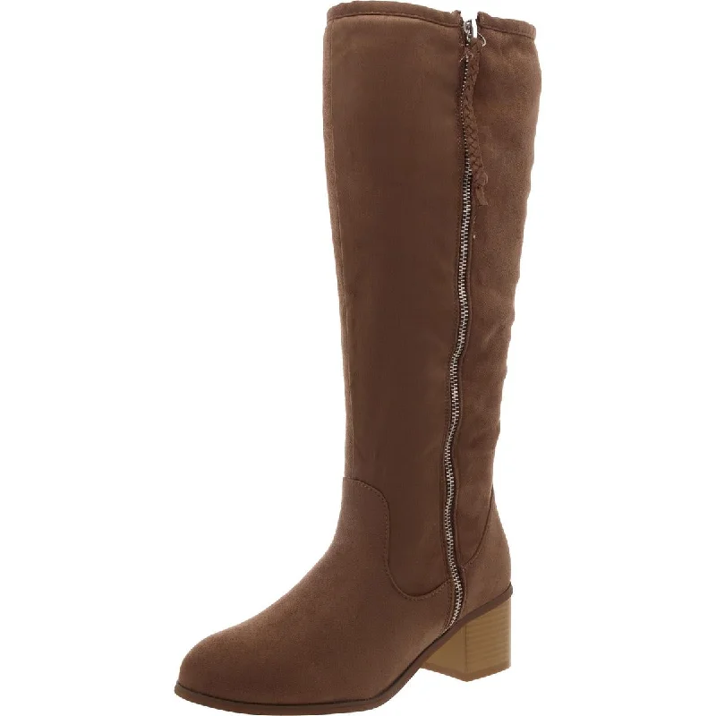 Journee Collection Womens Suede Block Heel Knee-High Boots