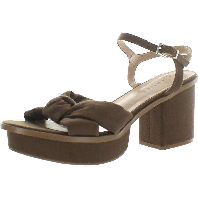 Journee Collection Womens Textile Manmade Block Heel