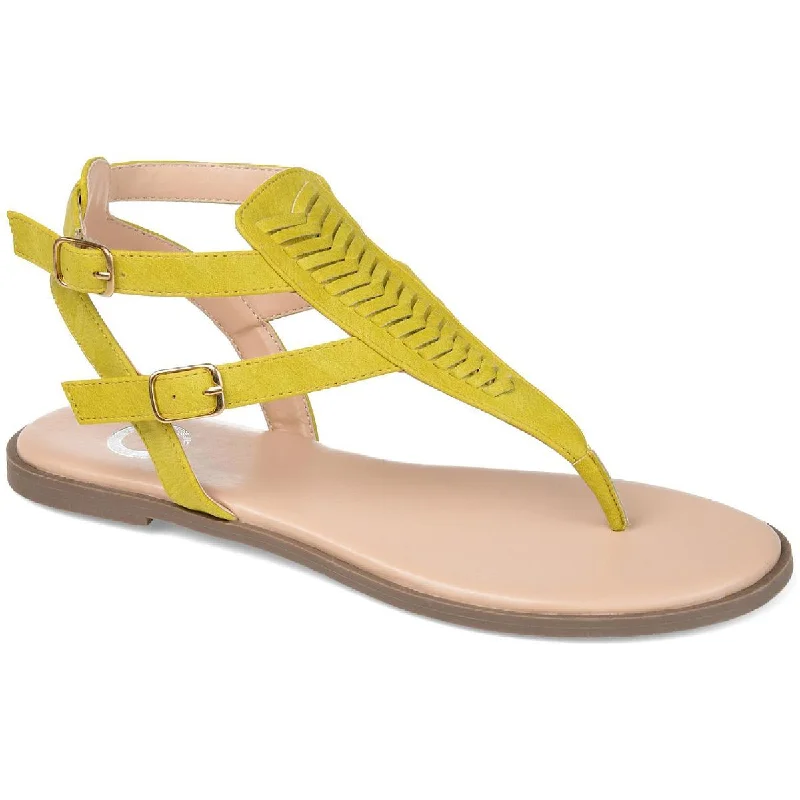 Journee Collection Womens Harmony Thong Ankle Strap Flats