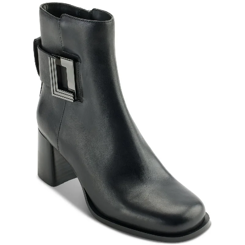 Karl Lagerfeld Paris Womens Pomona Block Heel Ankle Mid-Calf Boots