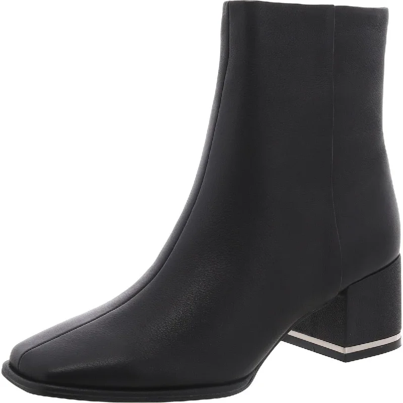 Kenneth Cole Womens Edie Leather Square Toe Ankle Boots