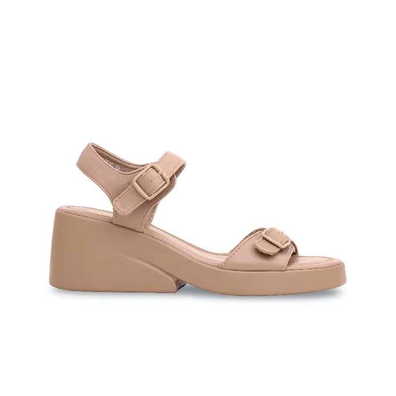 Khaki Formal Sandal PU4009 Edwardian Shoe Look  