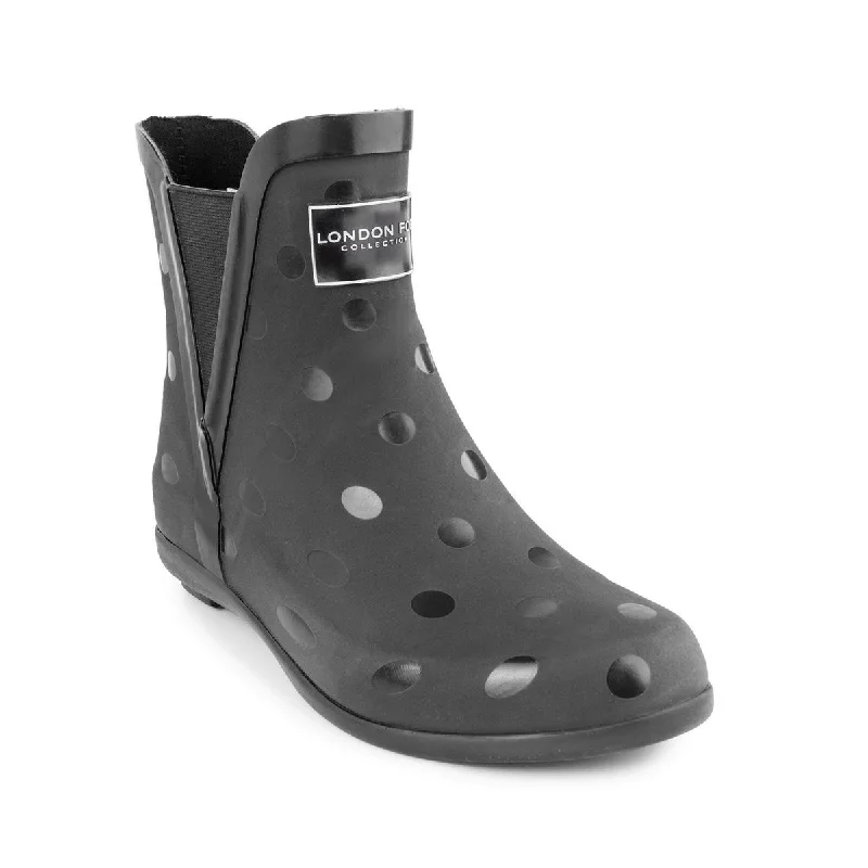 London Fog Womens Piccadilly Waterproof Pull On Rain Boots