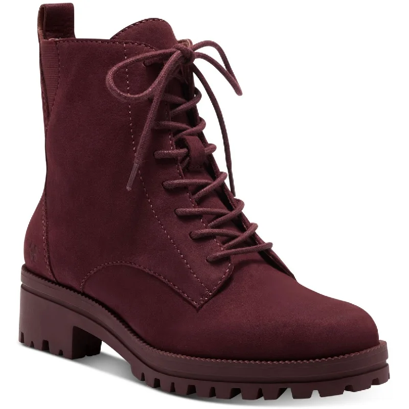 Lucky Brand Womens Haddley Suede Ankle Combat & Lace-up Boots