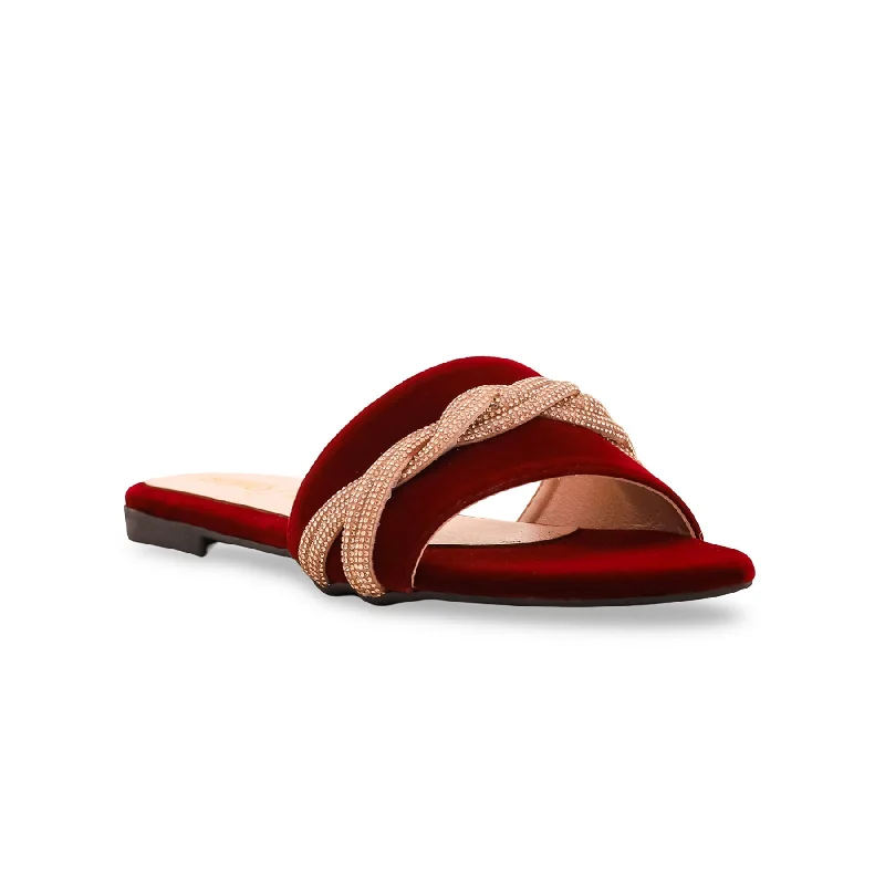 Maroon Casual Slipper CL1807 Ivy League Loafer Look 