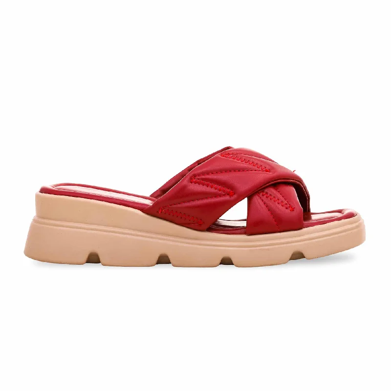 Maroon Formal Sandal PU0276 Combat - Inspired Military Boot Look  