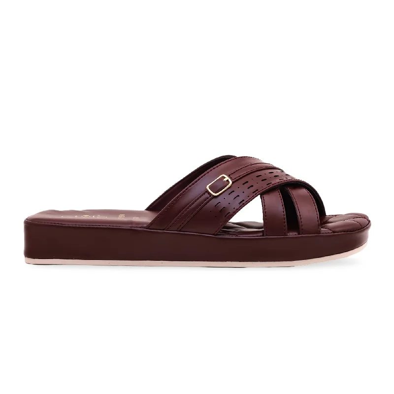 Maroon Formal Slipper FR8190 Patchwork Shoe Aesthetic  